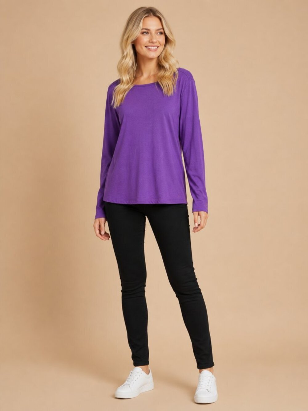 2/$30 Banana Republic Long Sleeve Tee Solid Purple XXL #A2519